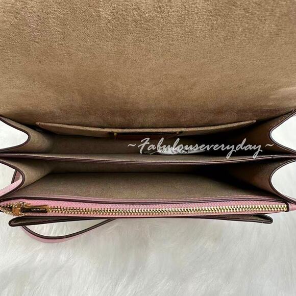 Coach Klare Crossbody Bag In Signature Canvas & Leather/Gold/Carnation CV978 - Picture 10 of 13